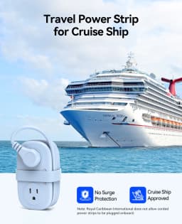 ORICO Travel Power Strip with USB C 4 Outlets 3 USB Ports 1 Type C 4FT Wrapped Extension Cord Non Surge Protector Cruise Ship Approved Wall Mountable Flat Plug ETL Listed for Home Office Dorm