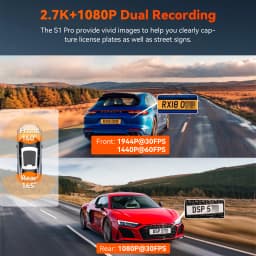 Vantrue S1pro Dashcam 2.7K Front and Rear 5G WiFi 60FPS Hidden Dash Camera HDR Night Vision STARVIS 2 GPS Voice Control