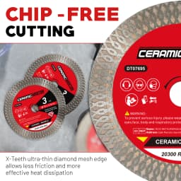 3 Inch Super Thin Diamond Saw Blade 2PCS, 3/8" Arbor Tile Cutting Blade for Angle Grinder, Smooth Cutting for Porcelain Ceramic Granite Marble