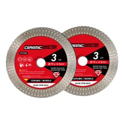 3 Inch Super Thin Diamond Saw Blade 2PCS, 3/8" Arbor Tile Cutting Blade for Angle Grinder, Smooth Cutting for Porcelain Ceramic Granite Marble
