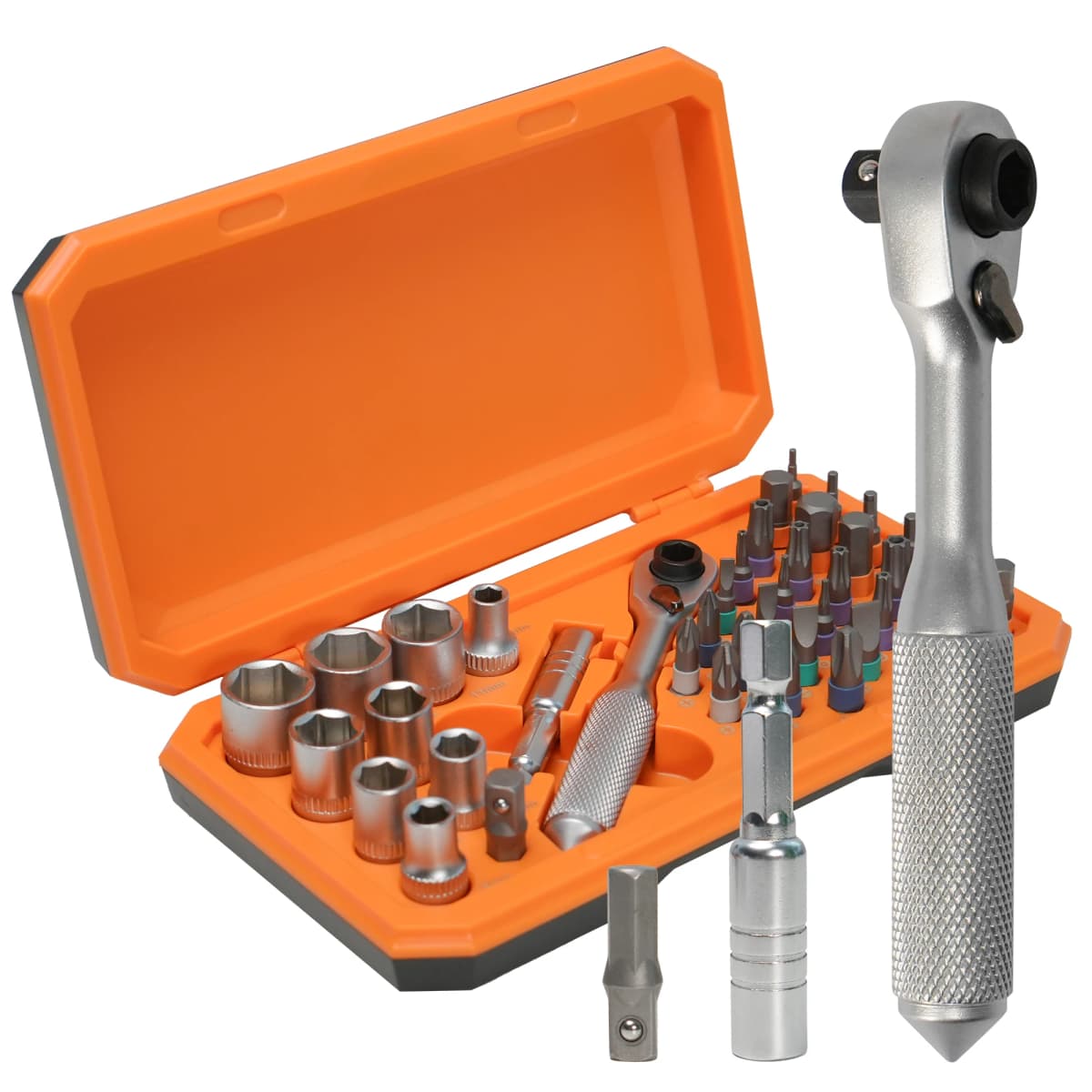 Precision Screwdriver Set with Ratchet Wrench & Magnetic Bit Driver | Wrench Extender, Mini Ratchet Set, For Bicycle, Phone, Computer, Furniture Repair, DIY Projects