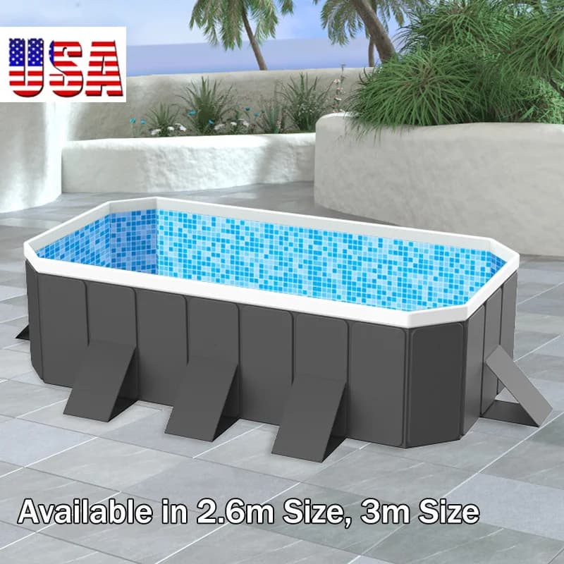 Large Inflatable Pools, Available in 2.6m, 3m Size, Perfect for Outdoor Swimming and Family Fun for Family Kids Adults Pets Water Play Thickened Wear-Resistant Outdoor Party Non-Inflatable Water Games for Kids, Adults, Dogs-Outdoor Backyard Use