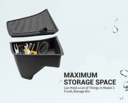 For 2024-2026 Model 3 TPE Trunk Side Storage Bins 2PCS Custom Fit Cargo Organizer Waterproof Dustproof Odorless Easy Clean Anti-Slip