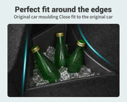 For 2024-2026 Model 3 TPE Trunk Side Storage Bins 2PCS Custom Fit Cargo Organizer Waterproof Dustproof Odorless Easy Clean Anti-Slip