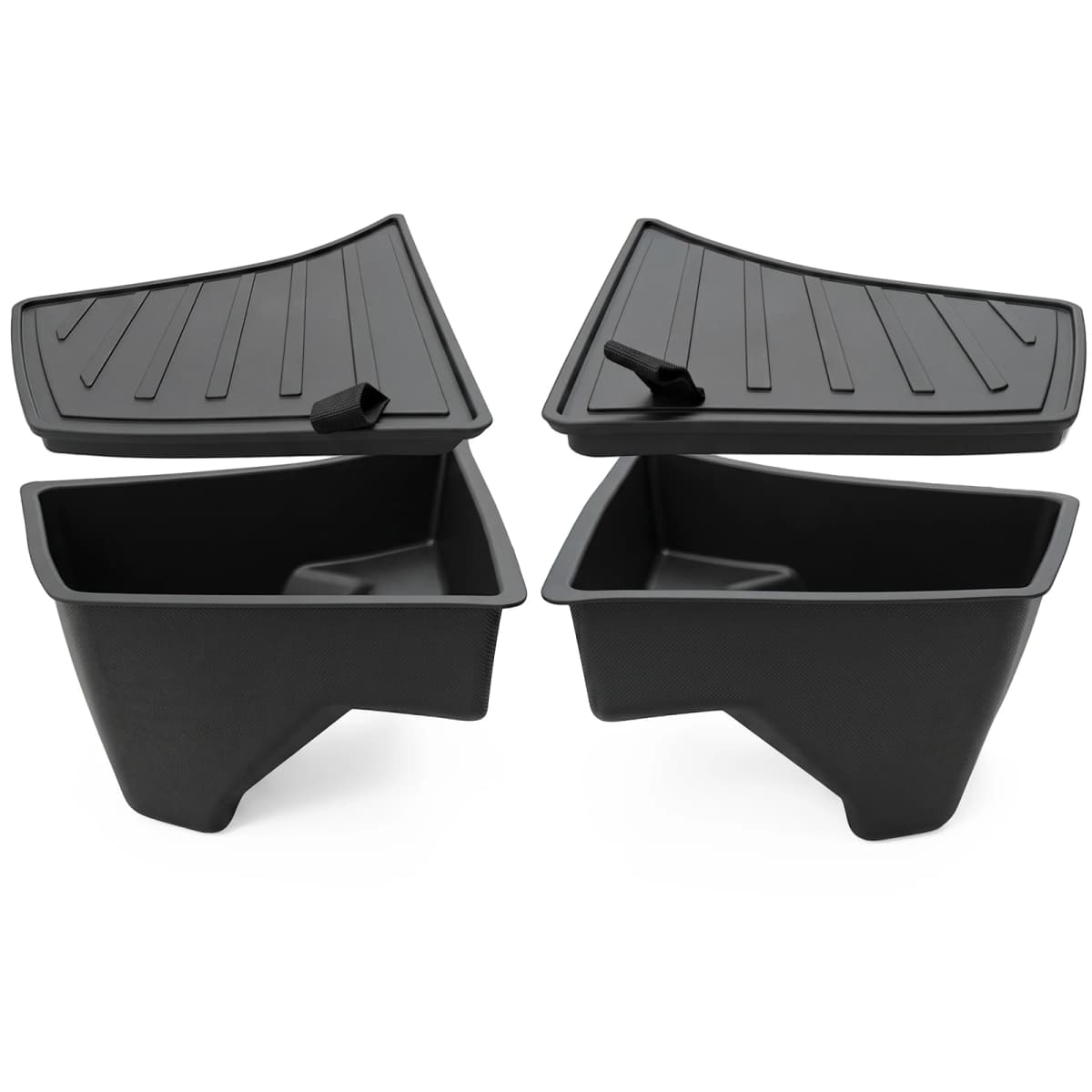For 2024-2026 Model 3 TPE Trunk Side Storage Bins 2PCS Custom Fit Cargo Organizer Waterproof Dustproof Odorless Easy Clean Anti-Slip