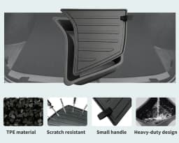 For 2024-2026 Model 3 TPE Trunk Side Storage Bins 2PCS Custom Fit Cargo Organizer Waterproof Dustproof Odorless Easy Clean Anti-Slip