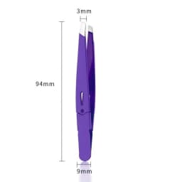 Colorful Stainless Steel Precision Eyebrow Tweezers Flat Tip Hair Removal Tweezers for Eyebrow Shaping Facial Plucking Eyelash Extension Beauty Makeup Tool