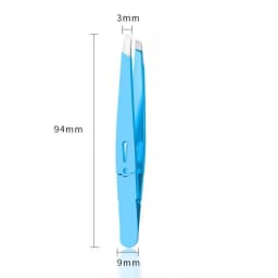 Colorful Stainless Steel Precision Eyebrow Tweezers Flat Tip Hair Removal Tweezers for Eyebrow Shaping Facial Plucking Eyelash Extension Beauty Makeup Tool