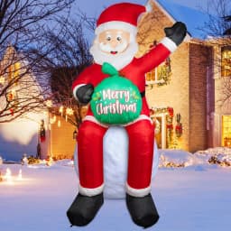 5.6FT Inflatable Christmas Santa Claus Decoration LED Home Ornament Christmas Gifts Supplies Toy Xmas Yard Decor