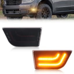 2PCS Front Corner Side Marker Light Reflector Fender Light Turn Warning Light Corner Light Turn Signal Light With Full LED For 2022 2023 2024 2025 Ford Maverick
