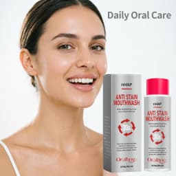 Oralhoe Teeth Whitening Mouthwash Remove Tooth Stains Gentle Mild Cleansing Mouth Long-Lasting Fresh Breath Non-Irritating Menthol Mouthwash