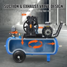 SucceBuy Air Compressor Pump Head 3HP 5.8CFM 90PSI Twin Cylinder Oil Lubricated Air Compressor Piston Single-Stage Air Pump Head