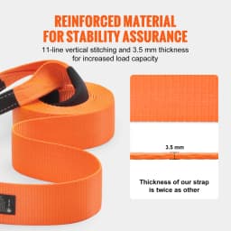 SucceBuy Polyester Tow Strap Recovery Kit High-Strength Car Racing Tow Ropes Auto Trailer Winch Towing Strap for Truck Jeep SUV