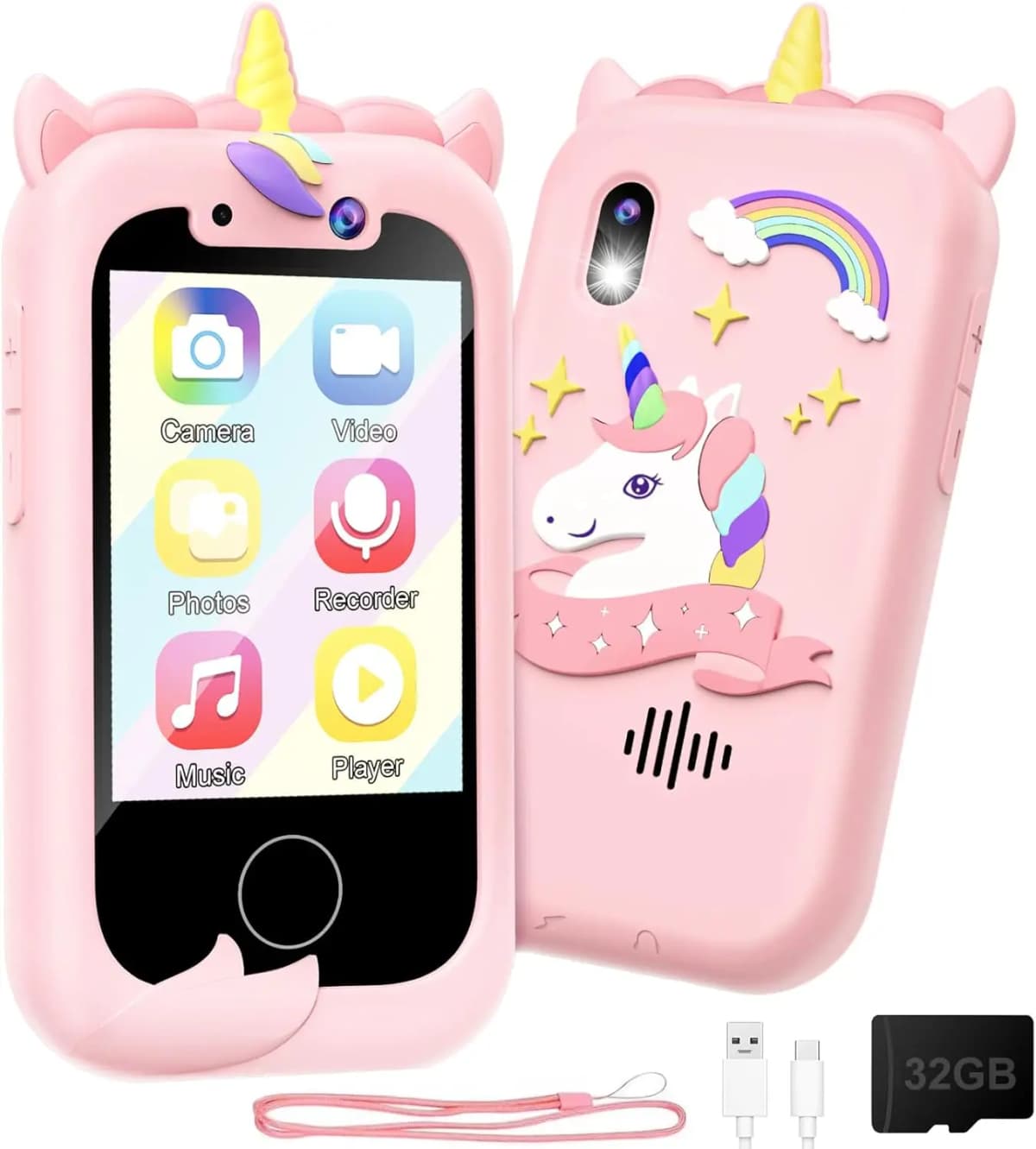 Kids Smart Phone Girls Toy: Christmas Birthday Gifts for Girls Age 3-10 - Working Real Play Cell Phone - Toddler Toy Learning Ph