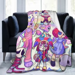 A-Amazing D-Digital Anime Circus Cozy Super Soft Flannel Blanket, Funny Game Theme Warm Throw Blanket For Living Room,Home Decor