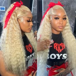 8-32 inch Deep Wave Human Hair Bundles Remy Brazilian Hair 613 Blonde Colored Deep Wave 1/3/4 Bundles Deals Human Hair Extension