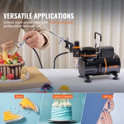 SucceBuy Airbrush Kit, Dual Fan Air Compressor Professional Airbrushing System Kit Airbrushes Mixing Wheel Cleaning Brush Set