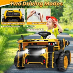 24V Ride on Toys with Remote Control, 2 Seater 400W Ride on Dump Truck, Electric Powered Ride on with Dump Bed, 3 Speeds, Shovel, Blue