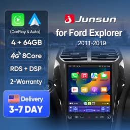 Junsun Wireless CarPlay Screen for Ford Explorer 2011-2019 Car Stereo AI Voice Car Radio Stereo Android Auto GPS Navitation