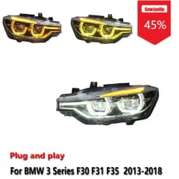 Car LED Headlight For BMW 3 Series F30 F31 F35 2013-2018 Yellow White Amber DRL Fog Turn Signal Lamp Plug and Play