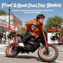 QRONGE X1 Spark Electric Dirt Bike for Teens Adults 4500W Peak Electric Motorcycle 60V 28.8Ah E-Dirt Bike 60 Mile Range E-Bike + 1 Year Warranty
