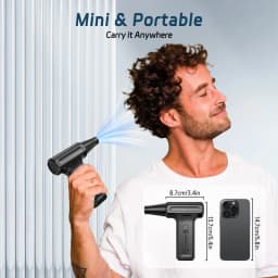 Compressed Air Duster-Stepless Adjustable 110,000RPM Electric Cleaner for Keyboard, PC Cleaning, Rechargeable Cordless Jet Dry B