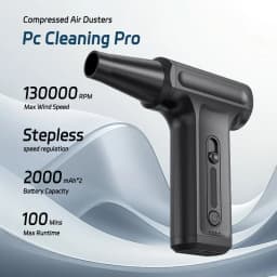 Compressed Air Duster-Stepless Adjustable 110,000RPM Electric Cleaner for Keyboard, PC Cleaning, Rechargeable Cordless Jet Dry B