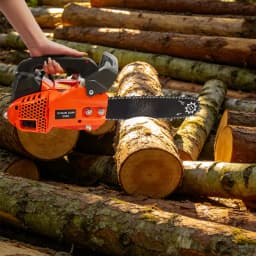 25.4CC Gasoline Chainsaw Top Handle Chainsaw 2-Stroke Engine Chainsaw Woodworking Tool for Professional Logging Wood Cutting