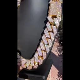 Iced Out 15mm Men's Miami Cuban Link Necklace Hip Hop Cubic Zirconia Bling Prong Cuban Chain