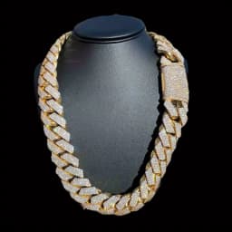 Iced Out 15mm Men's Miami Cuban Link Necklace Hip Hop Cubic Zirconia Bling Prong Cuban Chain