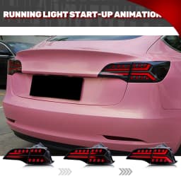 LED Tail Lights for Tesla Model 3 Model Y 2017-2023 Sequential Turn Signal Start-up Animation Black Rear Lamps Assembly