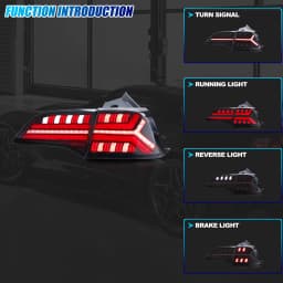 LED Tail Lights for Tesla Model 3 Model Y 2017-2023 Sequential Turn Signal Start-up Animation Black Rear Lamps Assembly