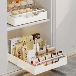 CL Metal Cabinet Storage Rack Self-Adhesive Nano-Film No-Drill Heavy-Duty Sliding Drawer Basket for Kitchen Bathroom Bedroom