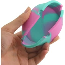 Unbreakable Silicone Ashtray - Heat Resistant Marble Pattern Cigarette Holder, Portable Windproof Ashtray for Home, Office