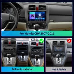 9''Car Radio Stereo Android15 GPS Navigation for Honda CRV 2007-2011 with Carplay Android Auto WiFi Bluetooth AHD Camera 2+64GB