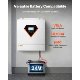 SucceBuy Hybrid Solar Inverter 3000W All in One Pure Sine Wave Charger, Built-in 100A MPPT Solar Controller for Off-Grid System
