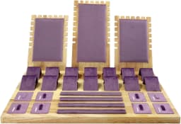 Wooden Jewelry Display Stand Set Storage Rack for Necklace Pendant Ring Earring Organizer Exhibition Showcase