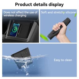 Center Console Wireless Charging Pad For Tesla Model Y 2025 2026 Juniper Non-Slip Silicone Mat For Tesla Model 3 2024-2026 