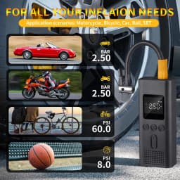 Q3 150psi Air Pump Portable Wireless Digital Tire Inflator and LED Light for Car Bicycles Motorcycle Bike