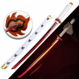 40inch Glow Demon Slayer Katana Kimetsu Tanjirou Cosplay Prop Sword Real Size Japanese Katana Led Lightsabre Samurai Toy Gift