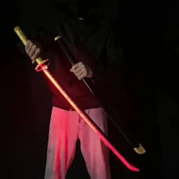 40inch Glow Demon Slayer Katana Kimetsu Tanjirou Cosplay Prop Sword Real Size Japanese Katana Led Lightsabre Samurai Toy Gift