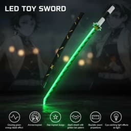 40inch Glow Demon Slayer Katana Kimetsu Tanjirou Cosplay Prop Sword Real Size Japanese Katana Led Lightsabre Samurai Toy Gift
