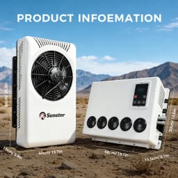 12V Semi Trucks Air Conditioning Cooling System 10000BTU Split Electric Parking Air Conditioner For Bus Van Tractor RV Caravan