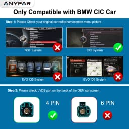 ANYFAR Wireless CarPlay/Android Auto Adapter for BMW CIC System Carplay Retrofit Decoder Module, Supports OEM Controls