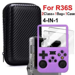 R36S/R35SPlus Game Console Storage Bag EVA Hard Portable Protective Case Accessories R36S Silicone Cover, Screen Protector Film