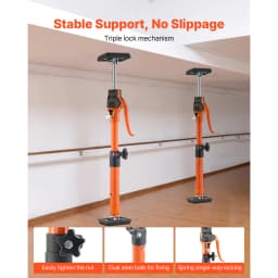 SucceBuy 2-Pack Cabinet Jack Support Pole Steel Telescopic Quick Support Rod Adjustable 3rd Hand System for Lifting Cargo Bars