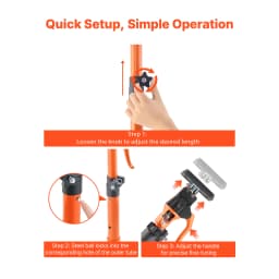 SucceBuy 2-Pack Cabinet Jack Support Pole Steel Telescopic Quick Support Rod Adjustable 3rd Hand System for Lifting Cargo Bars