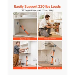 SucceBuy 2-Pack Cabinet Jack Support Pole Steel Telescopic Quick Support Rod Adjustable 3rd Hand System for Lifting Cargo Bars