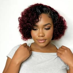 13X4 Lace Front Wigs Human Hair Curly Pixie Bob Wigs 8 Inches Natural Short Hair Style 180% Density