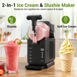 2-in-1 Slushie Machines & Soft Serve Ice Cream Maker, 68oz Vessel No-Ice-Needed Slushy Maker Machine Frozen Drink Machine